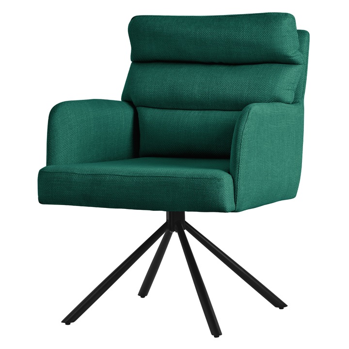 Scaun dining ML-Design, verde inchis, poliester, 64x64.5x93cm, design modern, usor de asamblat