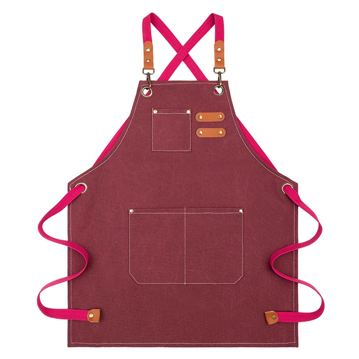 Кухненска престилка Enforose, платно, регулируема, с джобове, 51x60см