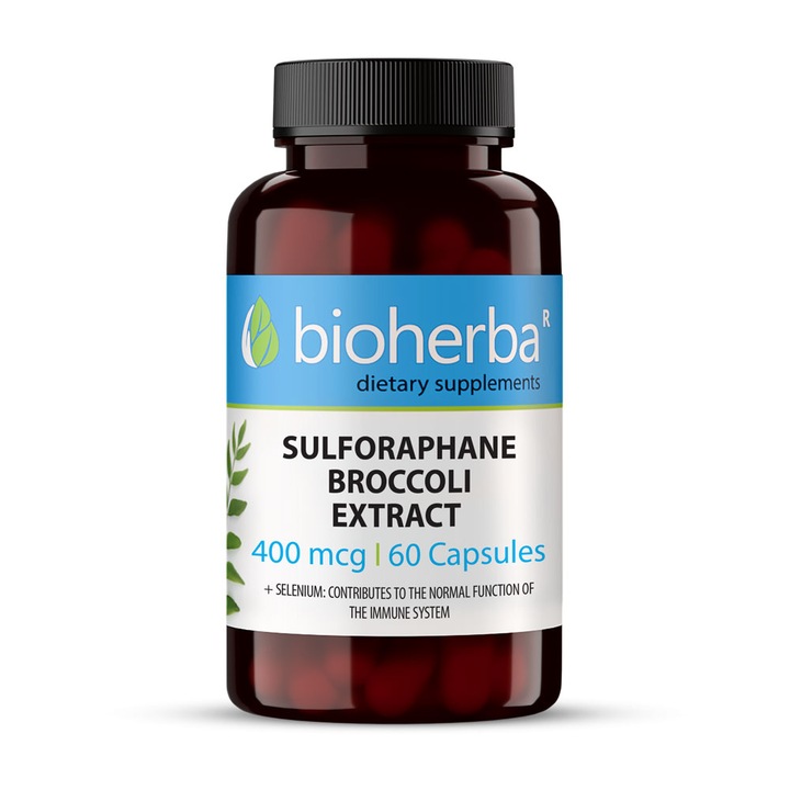 Supliment alimentar Sulforaphane Extract de broccoli, Bioherba, 400 mcg, 60 capsule
