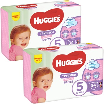 Scutece-chilotel Huggies Virtual Pack 5, Girl, 12-17 kg, 68 buc Scutece-chilotel Huggies Virtual Pack 5, Girl, 12-17 kg, 68 buc