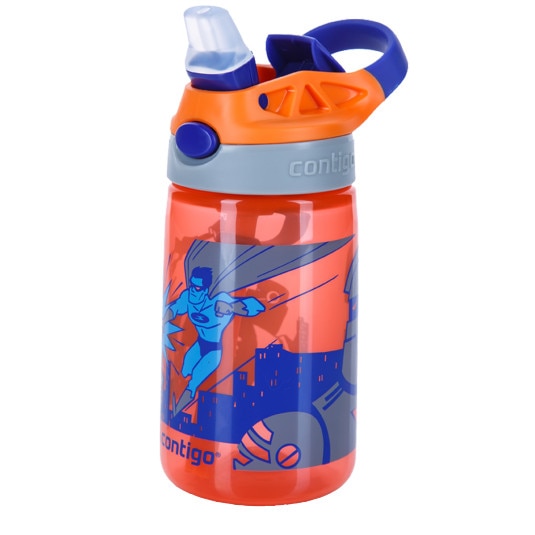 Sticla de apa pentru copii - GIZMO FLIP Tangerine Superhero 420 ml, Contigo