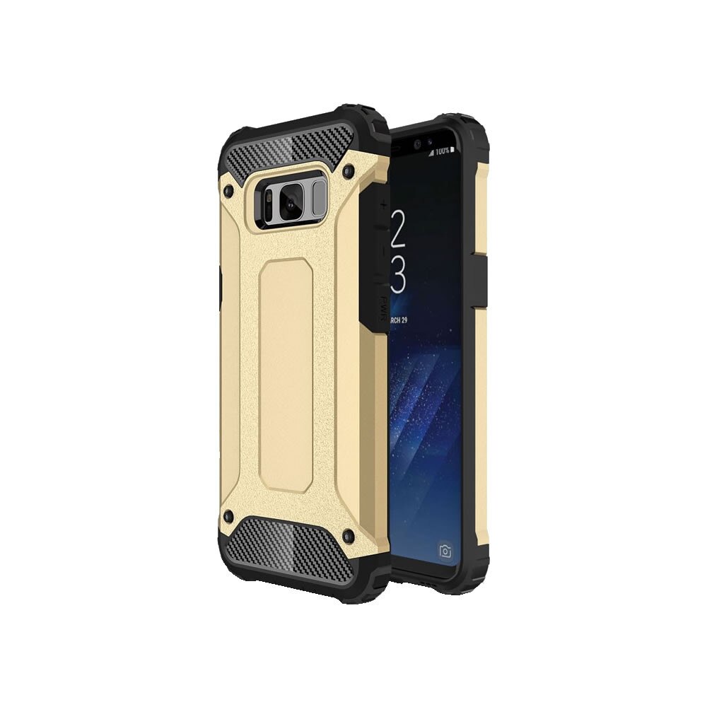 Carcasa Samsung Galaxy S8 Plus G955, Hybrid Case, Silicon + Plastic, Protectie Spate, Culoare Gold