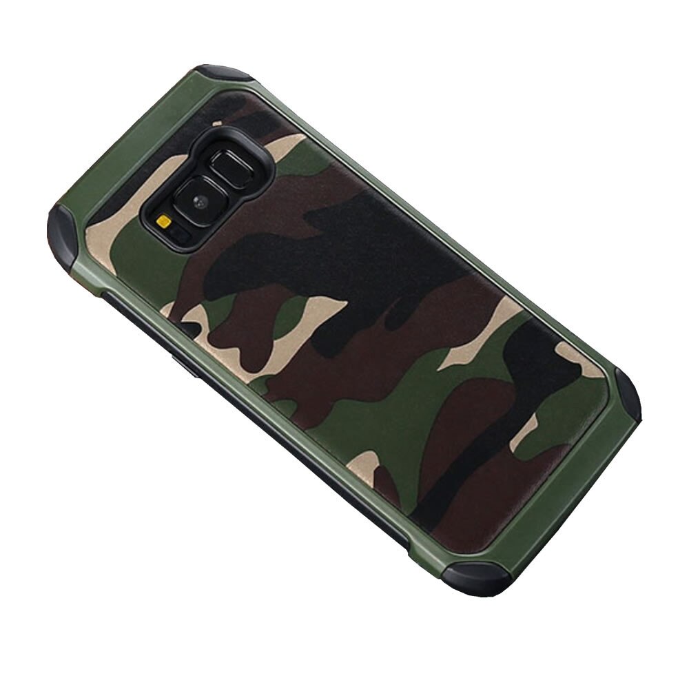 Husa Samsung Galaxy S8 Plus G955, Carcasa Protectie Plastic + Silicon, Camouflage Army Green