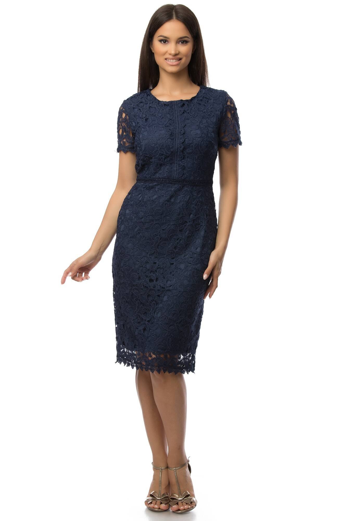 Rochie bleumarin, ROH , din dantela , 36