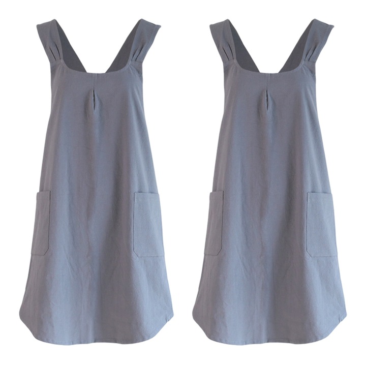 Комплект от 2 кухненски престилки Enforose, сиви, черни, зелени, 27x72см, без връзки, с джобове