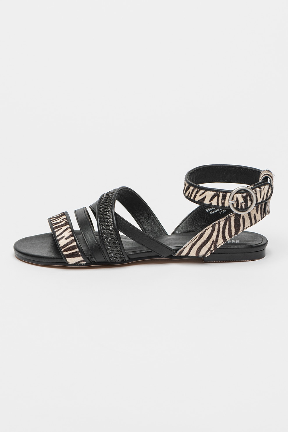 Bronx, Sandale cu barete multiple New-Skyler, Negru, Alb murdar, 40