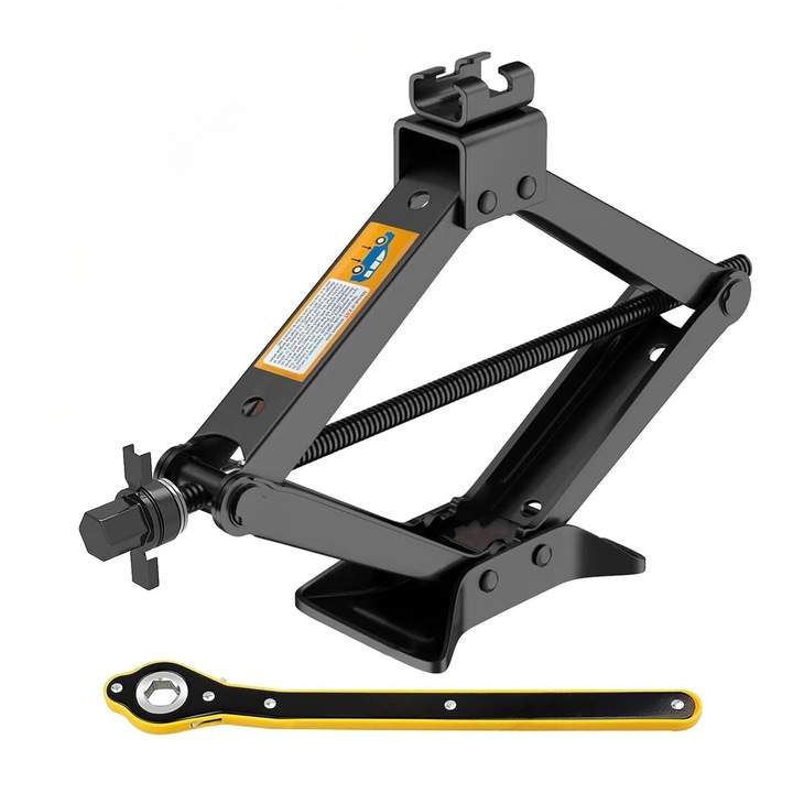 Morovan 2T mechanikus emelő ergonomikus kulccsal, autókhoz, 390mm, fekete