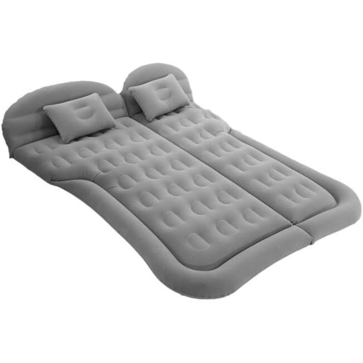 Къмпинг дюшек Morovan, надуваем дюшек за кола, 175x130 см, 2 възглавници, сив, пълен комплект с помпа