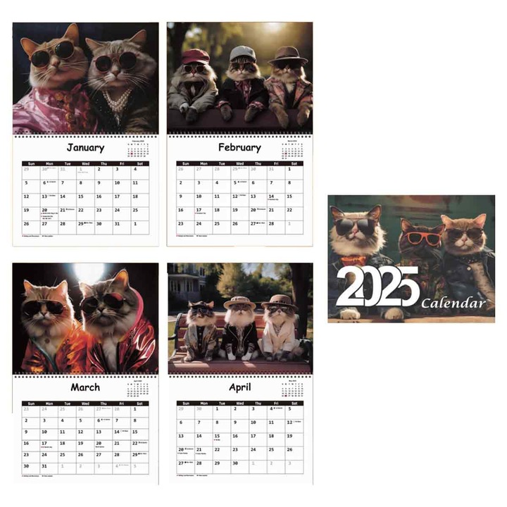 Calendar de perete 2025, Enforose, multicolor, 21.4x28cm, set pentru femei obosite