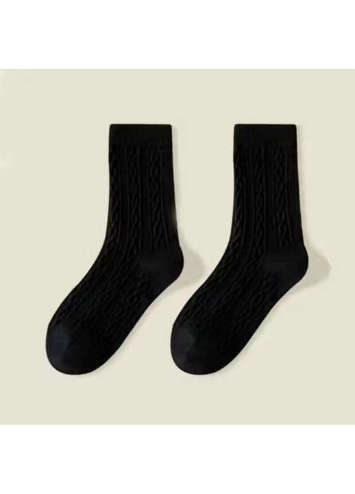 Sosete dama, negru, One Size INTL, textura imitatie lana, confortabile, anti-odor