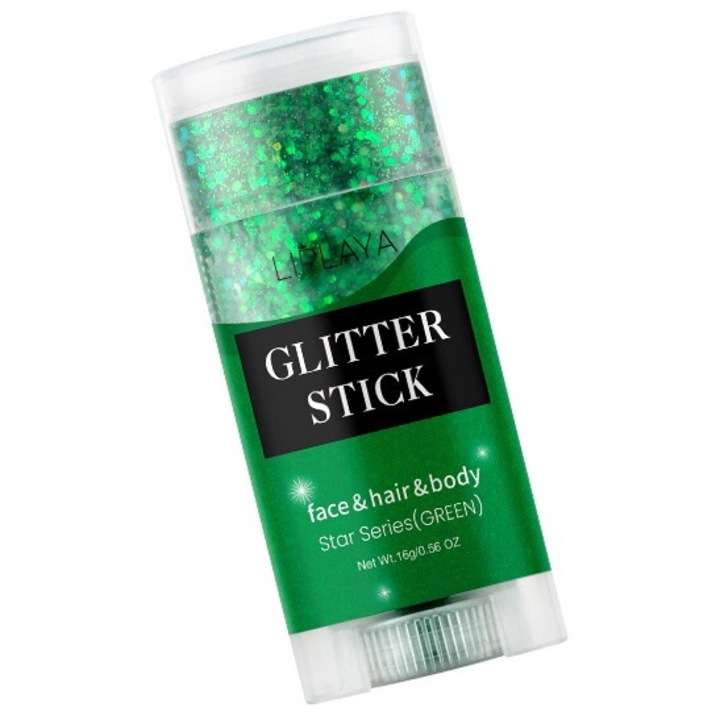 Glitter Stick, verde, pentru fata, par si corp