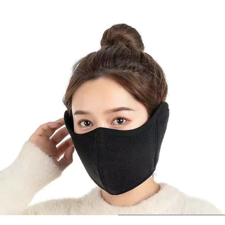 Маска за уши, полар, универсален размер, черна