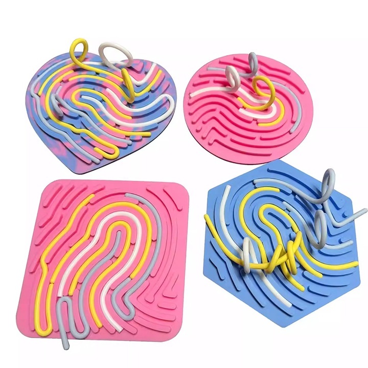 Set 4 Jucarii Senzationale pentru Activitati, Placa din Silicon, Diverse Culori, Usor de Transportat