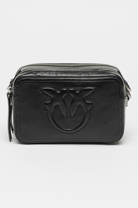 Pinko, Кожена чанта през рамо Carrie, Черен