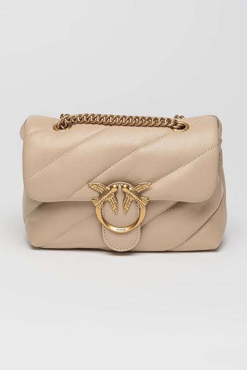 Pinko, Кожена чанта през рамо Love Puff, Бежов