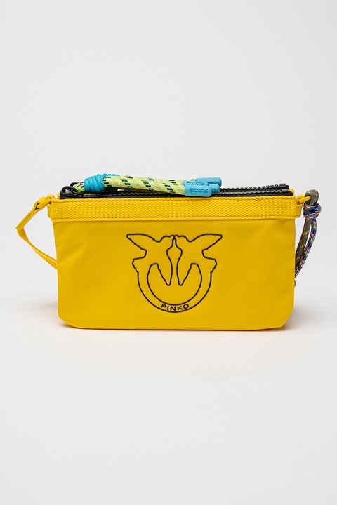 Pinko, Текстилна чанта през рамо с лого, Жълт