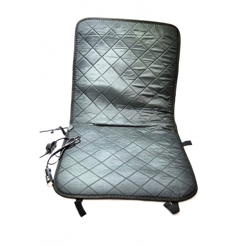 Husa auto scaun cu incalzire, bretele elastice, 12 Volti, Gri
