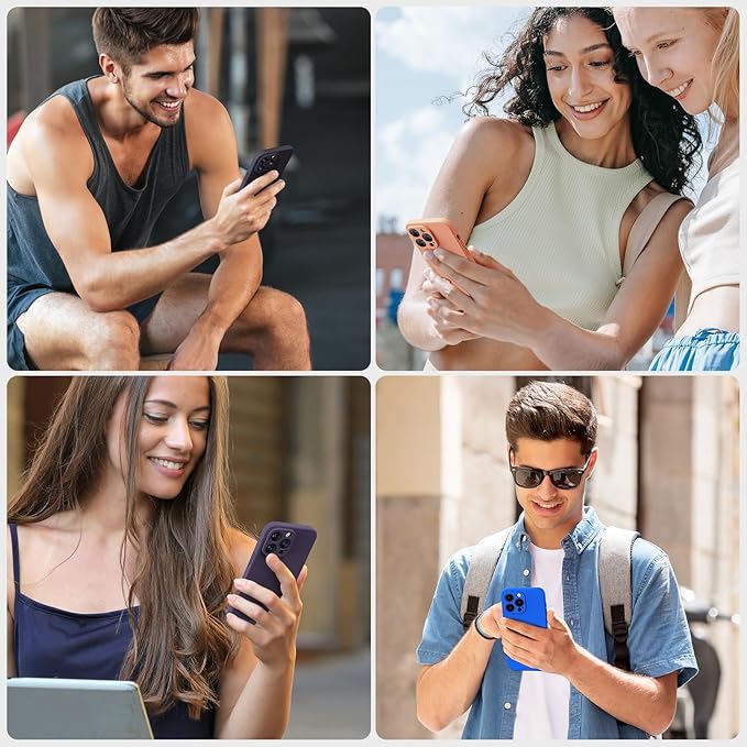 Husa pentru iphone 15 Pro, MingZhi®, Husa din silicon lichid, Husa pentru tot corpul, Pachet complet pentru lentile, Rezistent la socuri, Husa de telefon ultra subtire, Captuseala din microfibra moale rezistenta la zgarieturi, negru