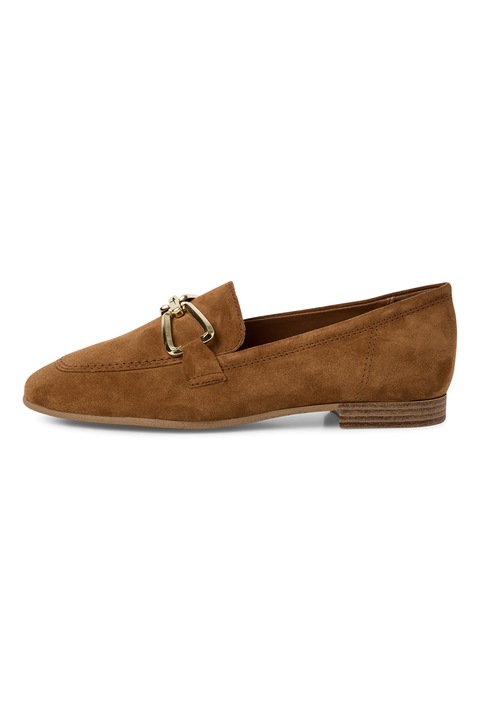 Tamaris, Pantofi loafer de piele intoarsa, Maro inchis