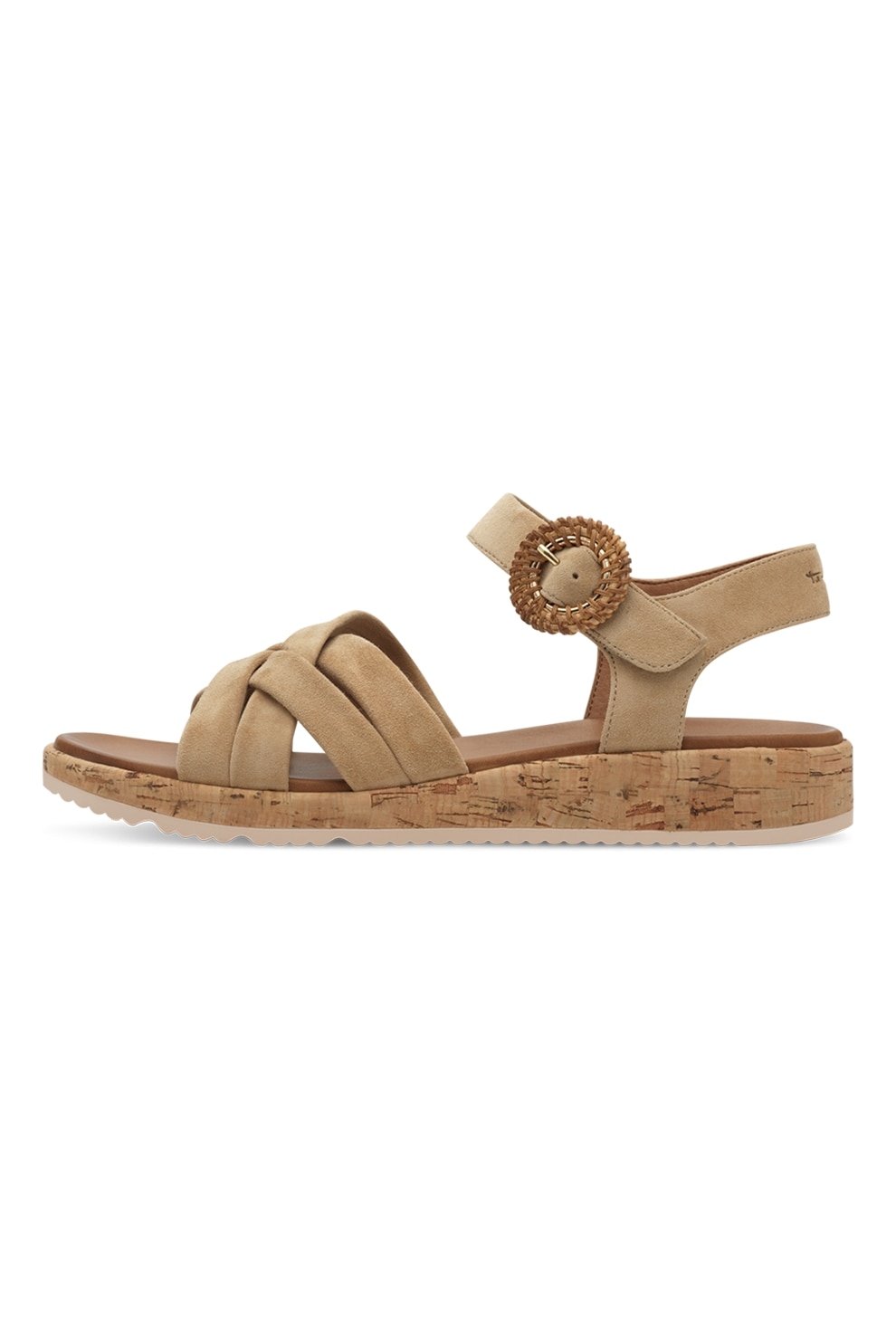 Tamaris, Sandale de piele, Maro deschis, 38