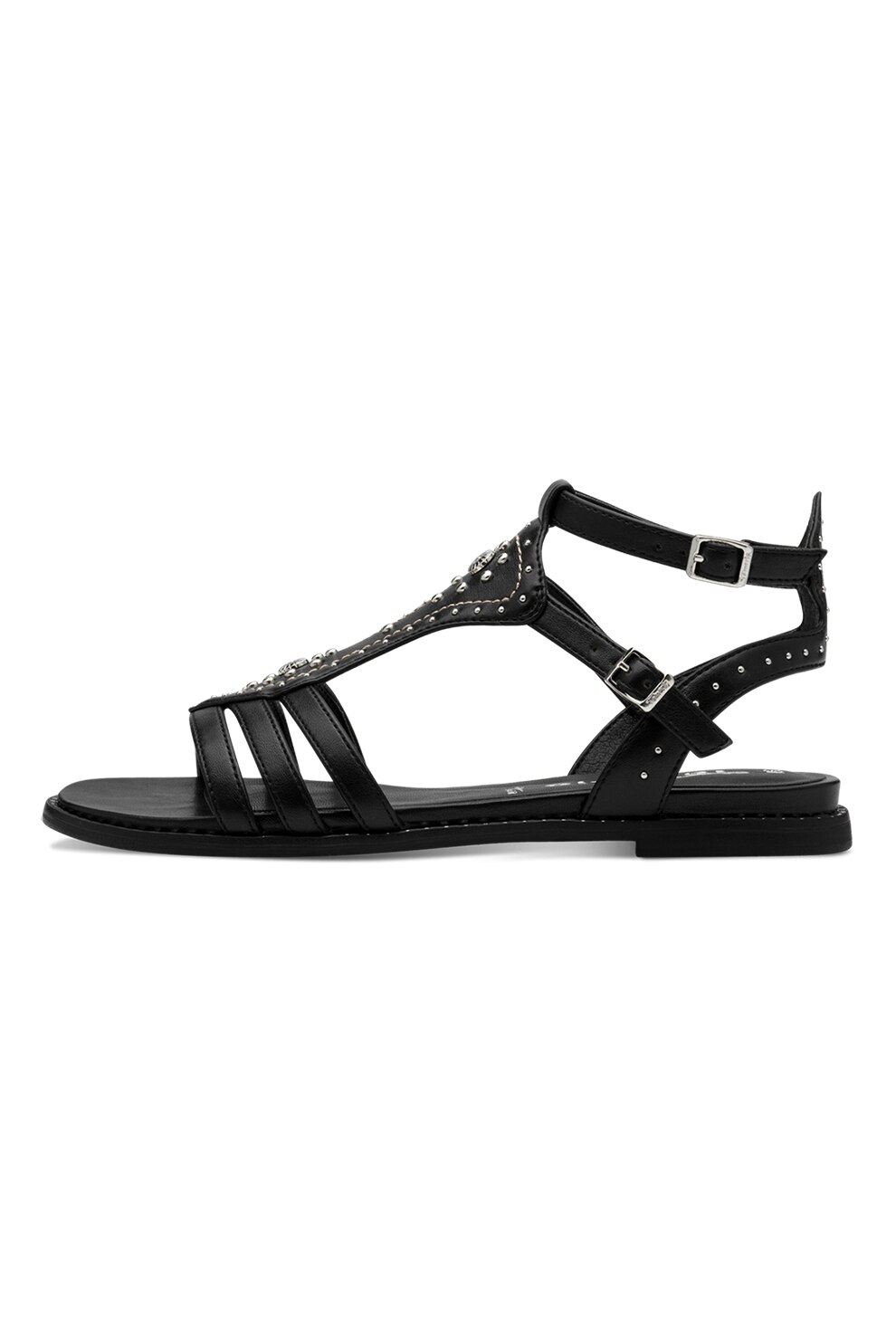 Tamaris, Sandale de piele ecologica, Negru, 39