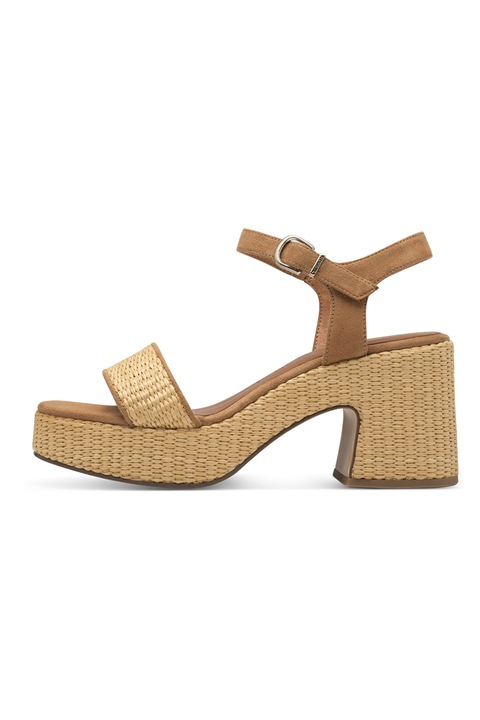 Tamaris, Sandale cu toc masiv, Maro deschis, 38