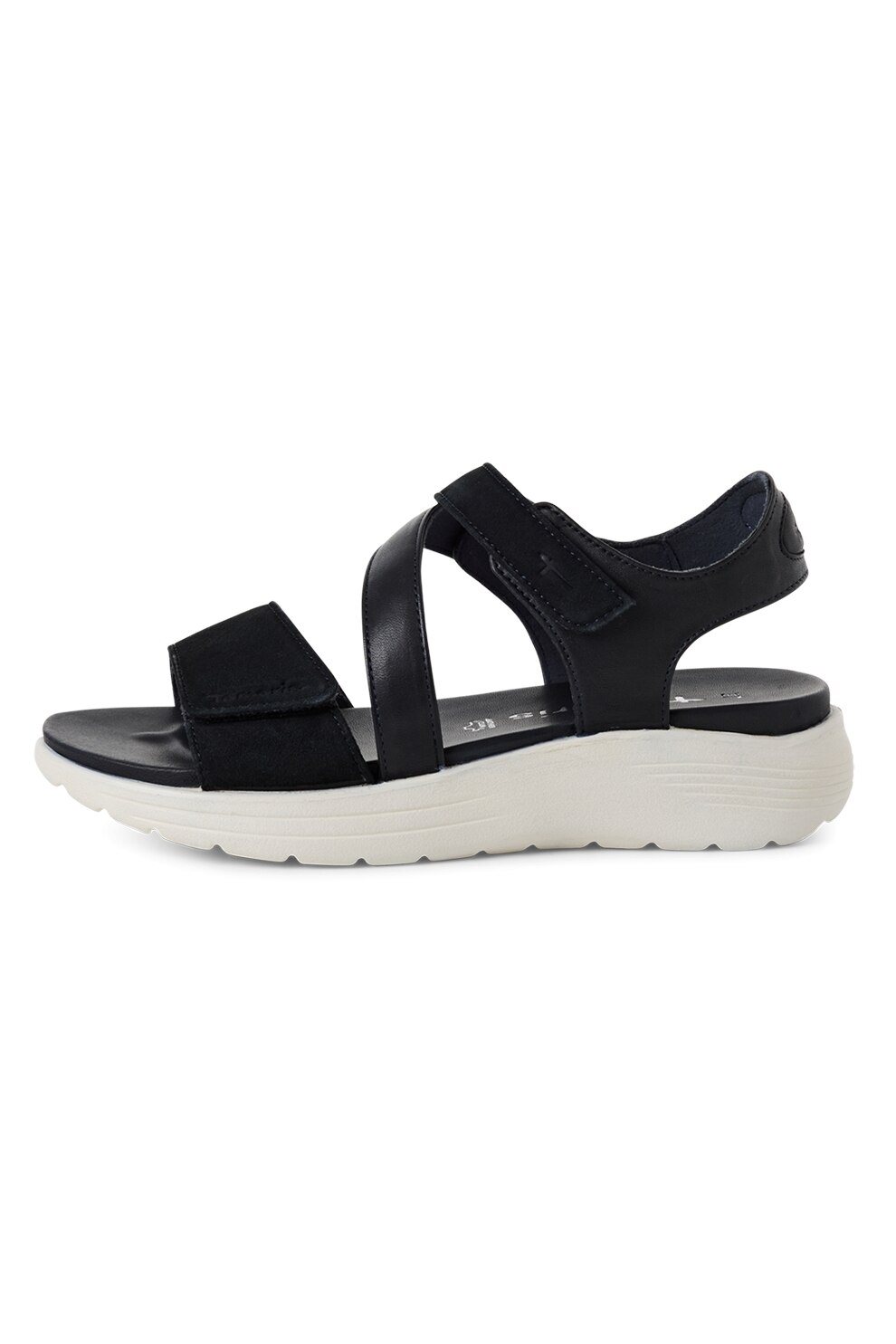 Tamaris, Sandale de piele cu velcro, Albastru ultramarin, 37