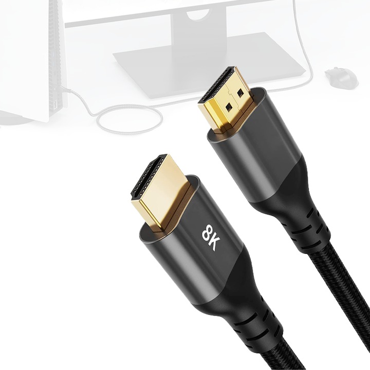 DisplayPort 2.0 kábel 8K 120Hz 4K 144Hz 2K 165Hz, HDR 80Gbps, 3 méter