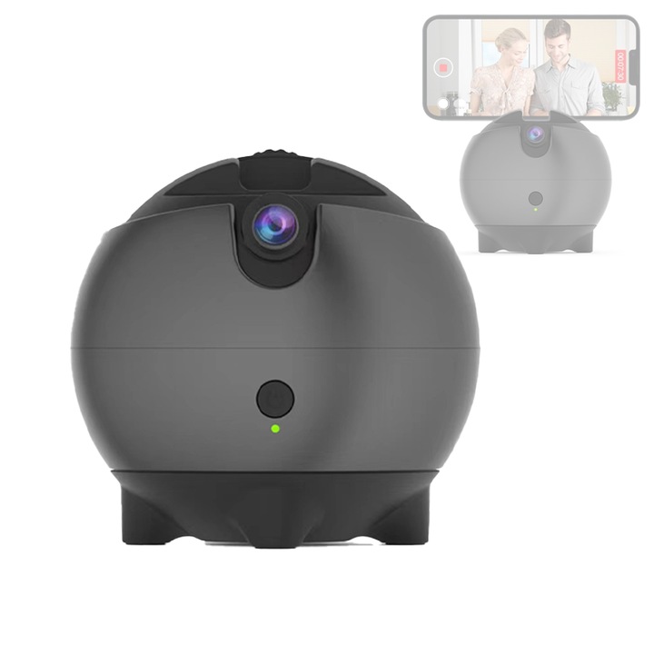 Okostelefon tartó, Hordozható, 360 fokban elforgatható, Arckövető funkció a mesterséges intelligenciának köszönhetően, ideális élő adáshoz, vlogokhoz, streaminghez