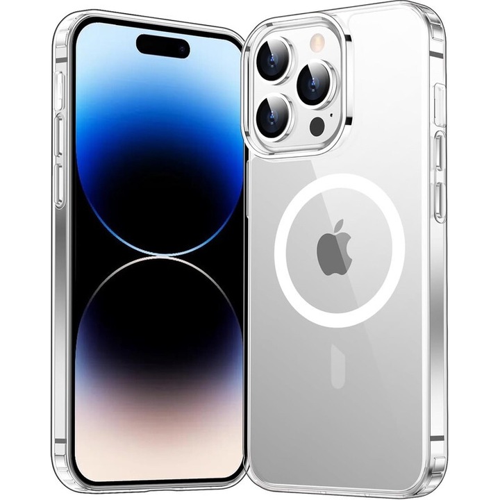 ASMETEN telefontok iPhone 14 Pro-hoz, átlátszó, ütésálló, csúszásgátló kivitelben