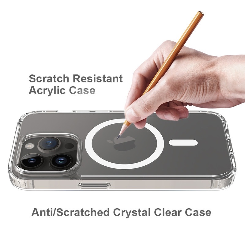 Husa de Protectie, MagSafe, Compatibil iPhone 14 Pro, impermeabil, Antizgarieturi, Anticadere, Anti-coliziune pe patru laturi si absorbtie a socurilor, transparent