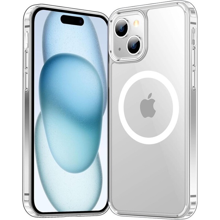 ASMETEN telefontok iPhone 15 Plushoz, átlátszó, ütésálló, csúszásgátló kivitel, 6,7 hüvelykes