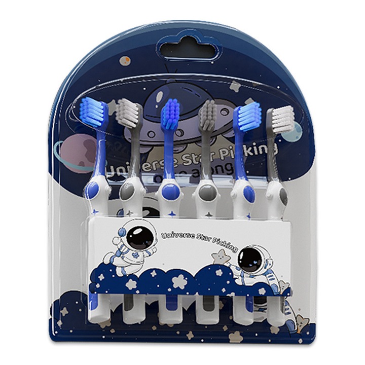 6db gyerek fogkefe készlet, yingshuijing, kis fej, ultrapuha, többszínű