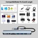 Адаптер Хъб USB Type-C 3.0 Multiport 8-in-1 - 3.5 mm Jack Audio, 3 x USB 2.0 Type-A, 1 x USB 3.0 Type-A, SD/TF Card Reader, 1 x USB 3.0 Type-C data, Докинг станция Лаптоп Apple MacBook Air/Pro, Lenovo, Dell, HP, Asus, Acer, Chromebook, Таблет, Сив