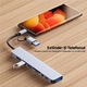 Адаптер Хъб USB Type-C 3.0 Multiport 8-in-1 - 3.5 mm Jack Audio, 3 x USB 2.0 Type-A, 1 x USB 3.0 Type-A, SD/TF Card Reader, 1 x USB 3.0 Type-C data, Докинг станция Лаптоп Apple MacBook Air/Pro, Lenovo, Dell, HP, Asus, Acer, Chromebook, Таблет, Сив