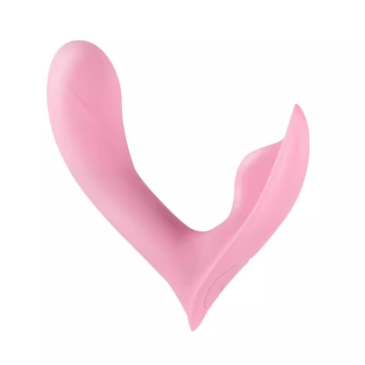 Szilikon vibrátor, 10 frekvencia, halvány rózsaszín, 10 cm x 2,9 cm, készlet kábellel és kézikönyvvel