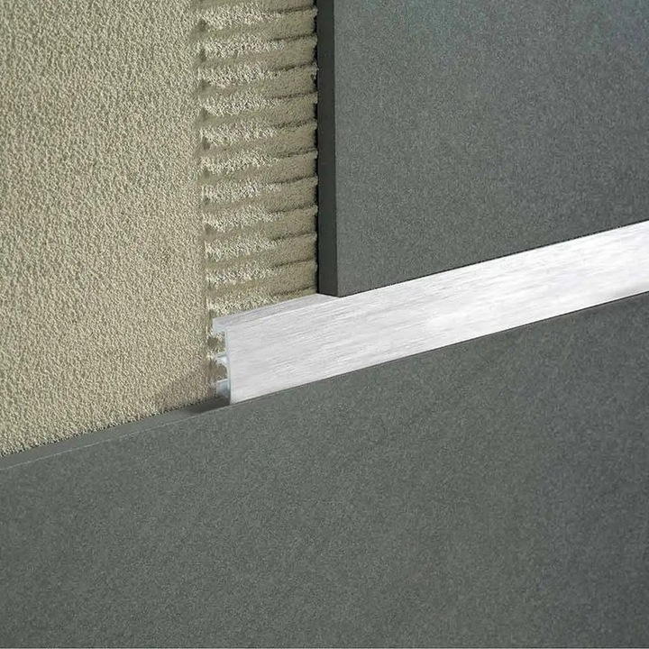 Profil perete, aluminiu, Silver, 6mm adancime, 22mm inaltime si 2.7m Lungime