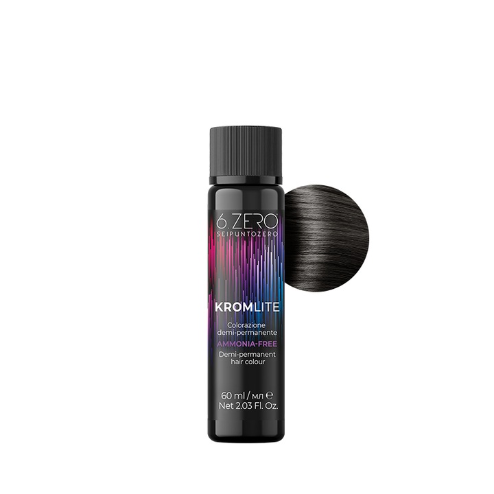 Vopsea demi-permanenta pentru par fara amoniac 6.Zero Kromlite 4 Maro 60 ml