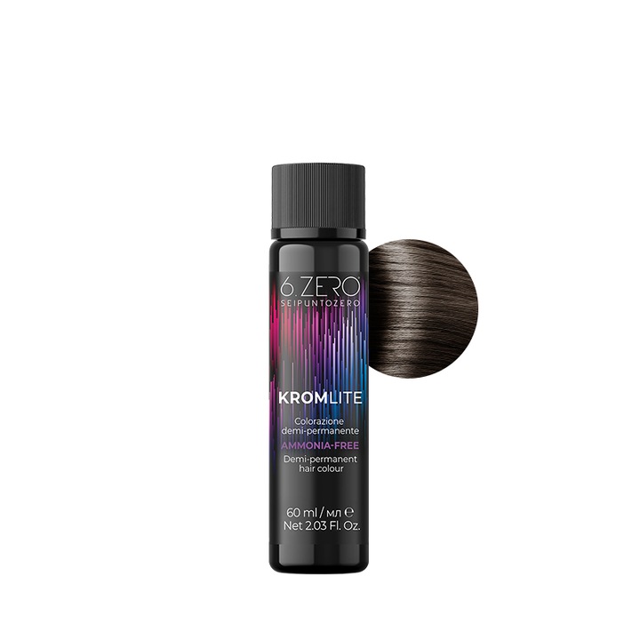 Vopsea demi-permanenta pentru par fara amoniac 6.Zero Kromlite 5 Maro deschis 60 ml