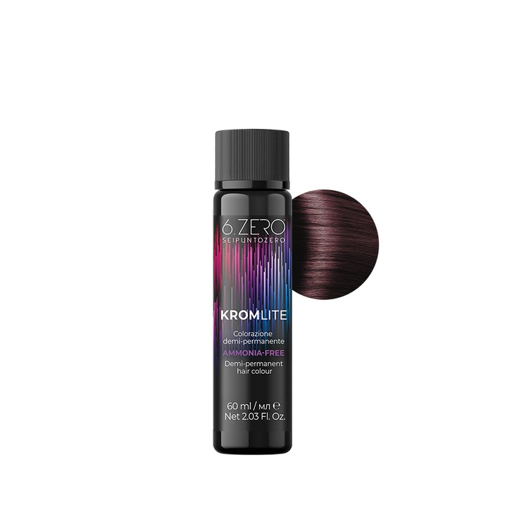 Vopsea demi-permanenta pentru par fara amoniac 6.Zero Kromlite 5.5 Maro mahon deschis 60 ml