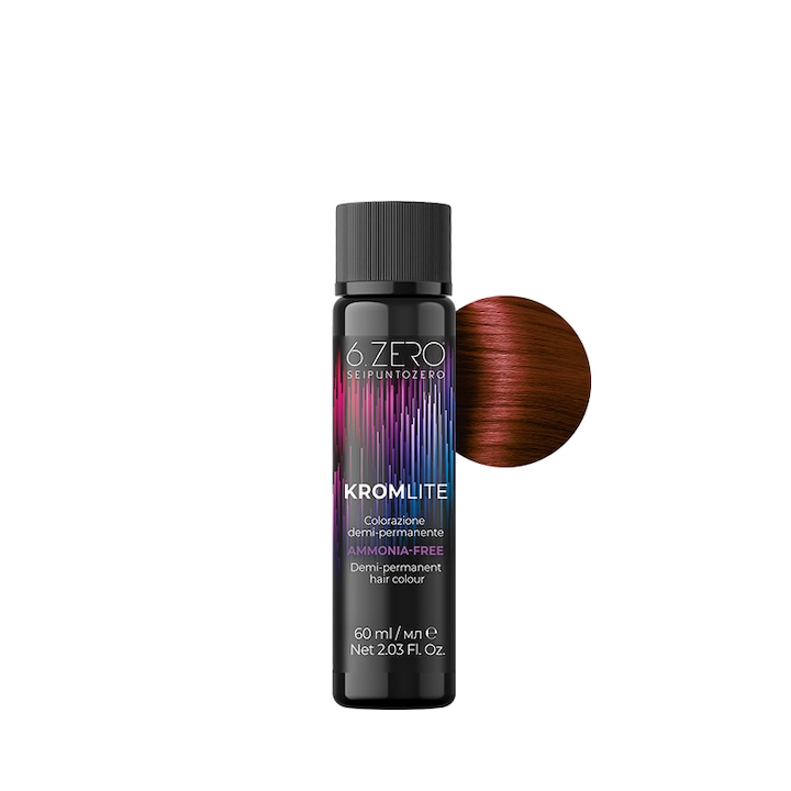 Vopsea demi-permanenta pentru par fara amoniac 6.Zero Kromlite 7.44 Blond aramiu intens 60 ml