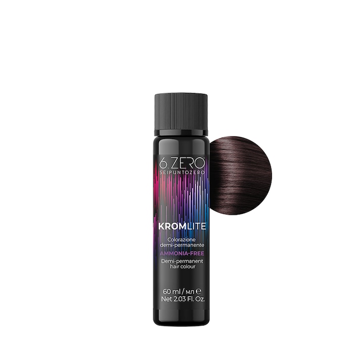 Vopsea demi-permanenta pentru par fara amoniac 6.Zero Kromlite 6.8 Blond cappuccino inchis 60 ml