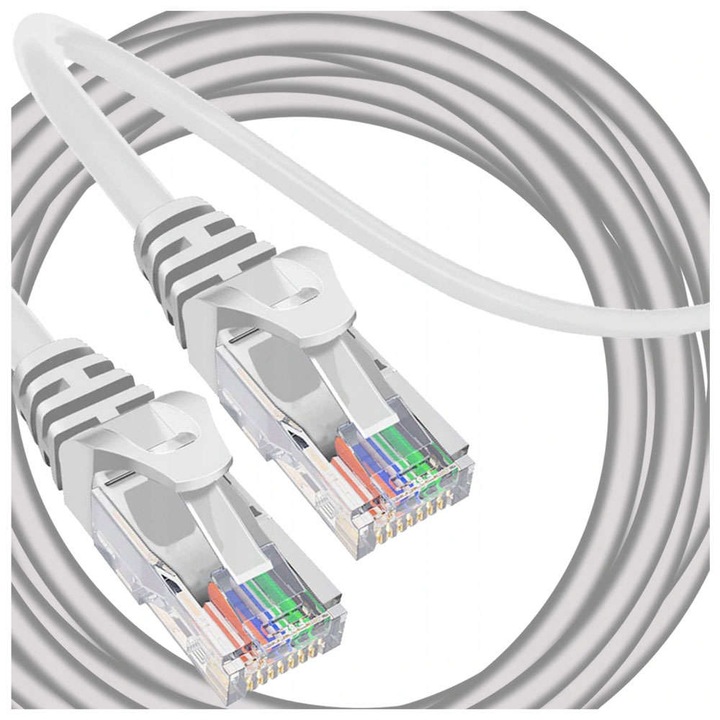 Prémium nagy sebességű hálózati kábel Twisted Gold LAN UTP 5E RJ-45 20 méter fehér internet