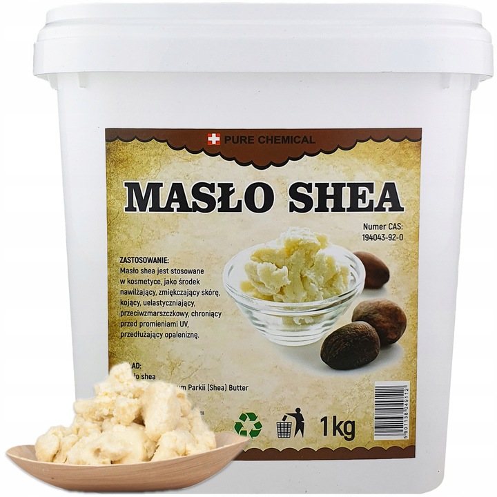 Unt de shea, Chosa, Pure Nature, 1 kg, Natural, Nerafinat, Hidratare Intensiva Pentru Piele Uscata Si Par, Materie Prima