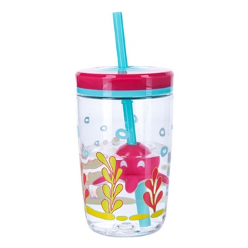 Cana cu pai si calamar plutitor pentru copii - FLOATING STRAW TUMBLER Squid 470 ml, Contigo Cana cu pai si calamar plutitor pentru copii - FLOATING STRAW TUMBLER Squid 470 ml, Contigo