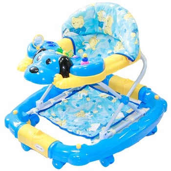 Premergator cu muzica si sistem de balansare Baby Care, Catel Albastru Premergator cu muzica si sistem de balansare Baby Care, Catel Albastru