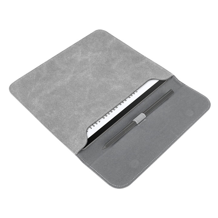 Husa de protectie pentru cititor de carti electronice, Fudisenn®, cu caseta de creion, rezistenta la uzura si impermeabila, potrivita pentru modelul Kindle de 10,2 inchi, blocare cu magnet dublu, gri