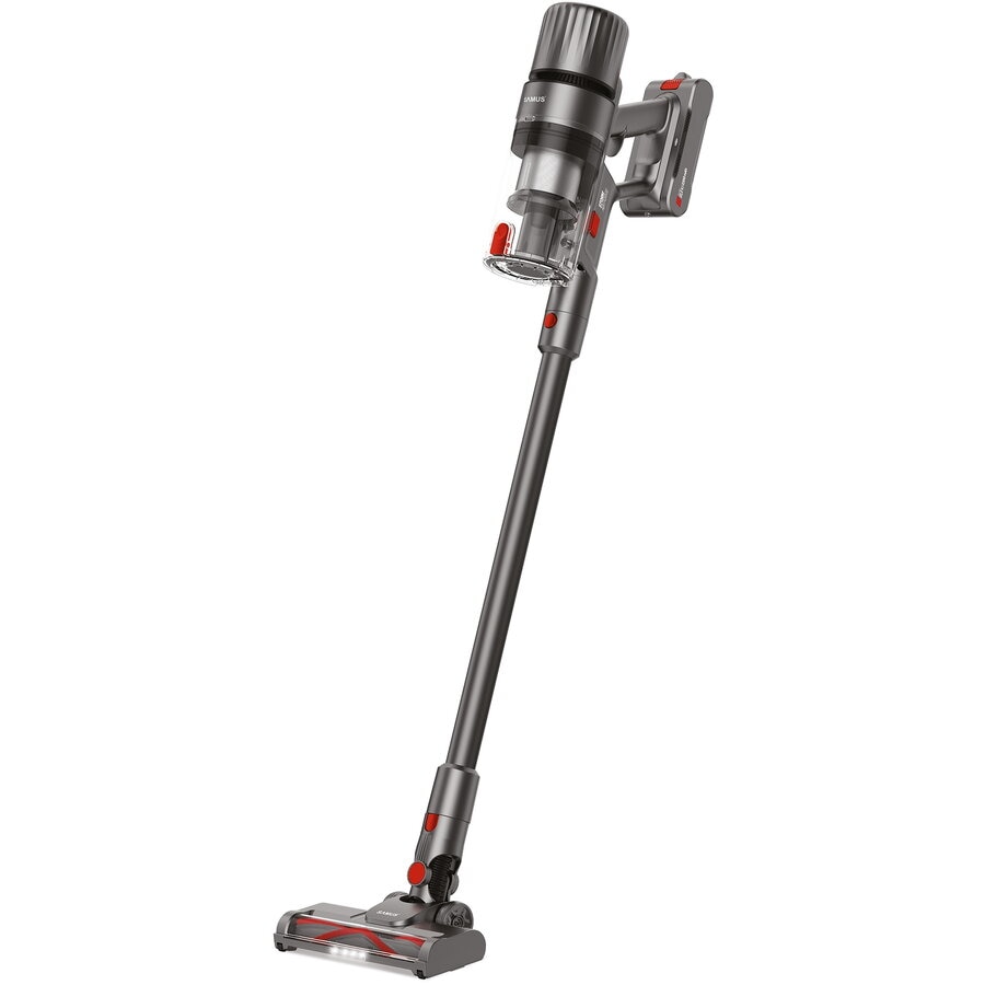 Aspirator vertical fara fir 2 in 1 Samus Storm Air Force, 2 trepte de putere (Eco / Turbo), Putere de aspirare max. 24 kPa (90 W), Recipient colectare 650 ml, Gri