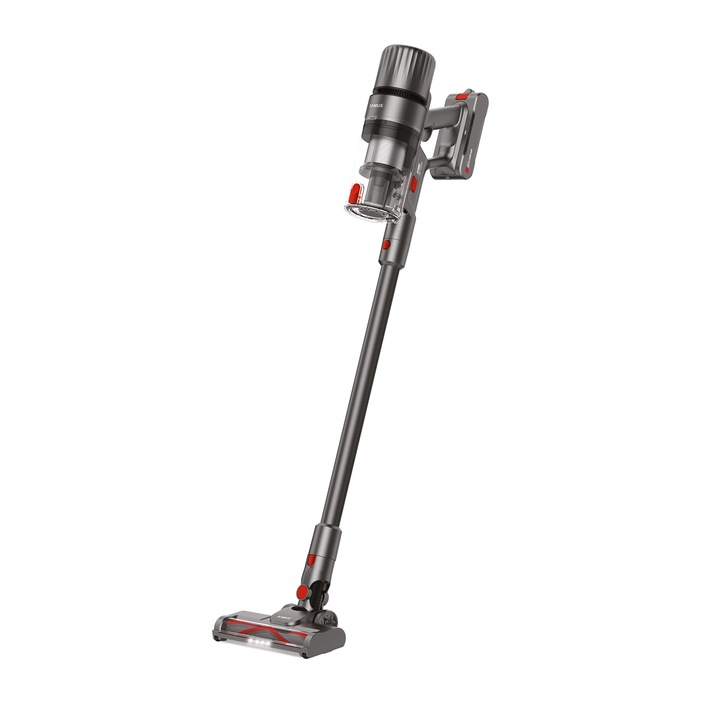 Aspirator vertical fara fir 2 in 1 Samus Storm Air Force, 2 trepte de putere (Eco / Turbo), Putere de aspirare max. 24 kPa (90 W), Recipient colectare 650 ml, Gri