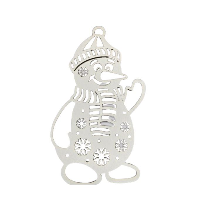 Decoratiune Om de zapada, 130x221 mm, alb